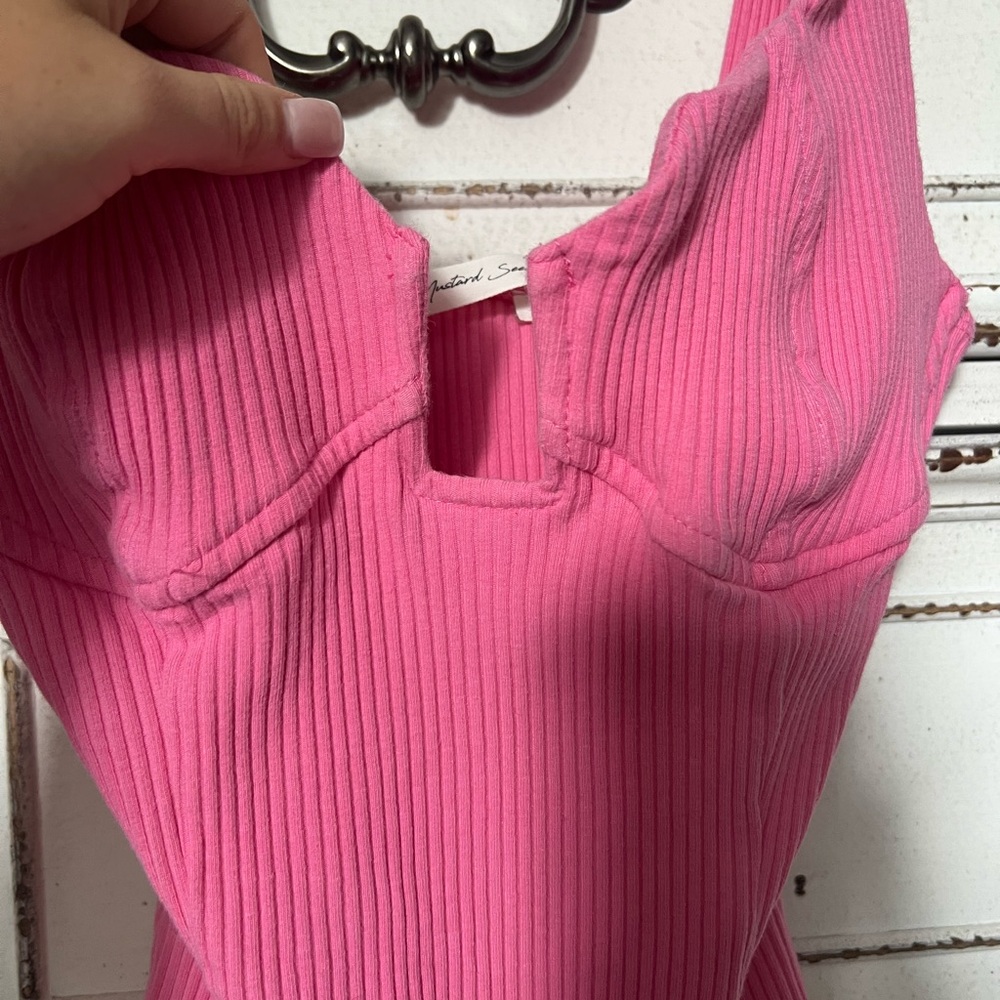 Pink Ribbed Bodysuit - Picture 2 of 3